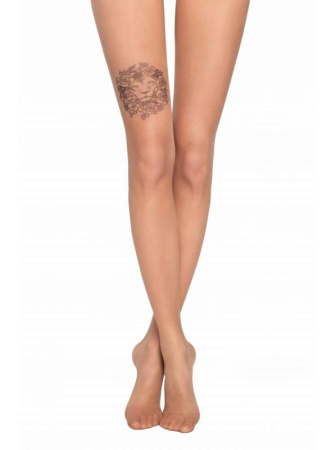 Колготки TATTOO з малюнком Butterfly, р. 3, 001 Natural