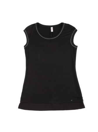 Футболка со вставкой из легкого шифона LD 715 || ВТЖ Джемпер жін. CE LD 715, р.170-92, чорний