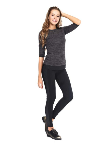 Джемпер со вставкой из легкого шифона LD 606