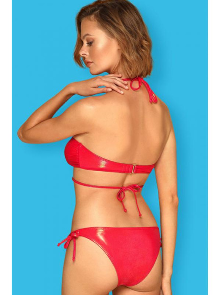 Купальник раздельный Obsessive Coralya - бюст с мягкой чашкой и бразилианки Красный
