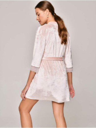 Велюровый халат для дома VELVET LOUNGEWEAR LHW 1006 || Халат жін. CE VELVET LOUNGEWEAR LHW 1006, р.170-92-98, desert flower
