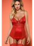 Комплект Obsessive Lovica corset Красный