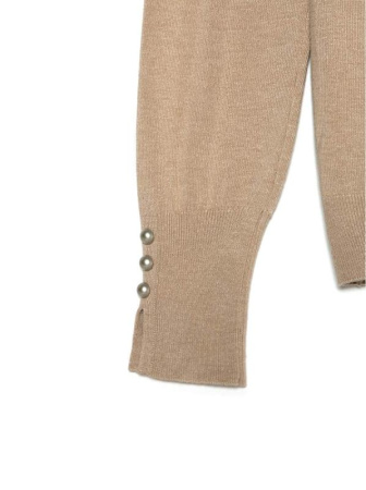 Вязаный свитер из итальянской пряжи с вискозой премиального качества LDK 055 || Джемпер жін. CE LDK055 18С-207СП, р.170-84, chai latte