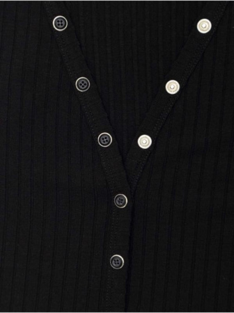 Боди в рубчик с застежкой на декоративных кнопках LBD 1135 || Боді жін. CE LBD 1135, р.170-92-98, black