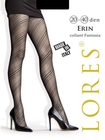 Колготки с узором LORES Erin 20-40, 1/2, nero(чёрный)