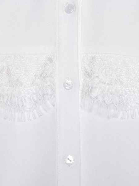 Однотонная рубашка из вискозы с фактурным кружевом LBL 1036