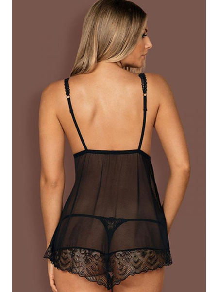Комплект Obsessive Firella babydoll Черный