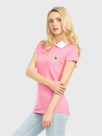 Футболка-поло с вышивкой LD 729 || ВТЖ Джемпер жін. CE LD 729, р.170-88, рожевий