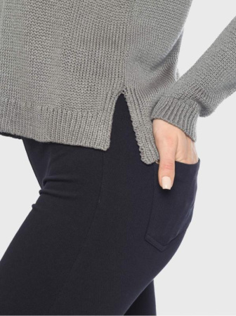 Вязаный джемпер свободного кроя с разрезами по бокам LDK 012 || ВТЖП Джемпер жін. CONTE ELEGANT LDK012 16С-84СП, р.158,164-84, чорний-білий