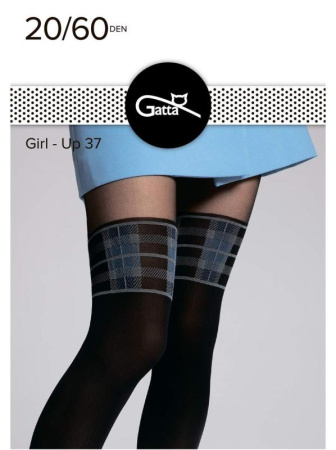 Колготки с имитацией GATTA Girl-UP 37, 3, nero/blue(чёрный/голубой)