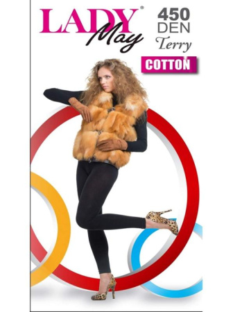 Леггинсы женские махровые LADY MAY Cotton Terry 450 leggins, 2, Черный