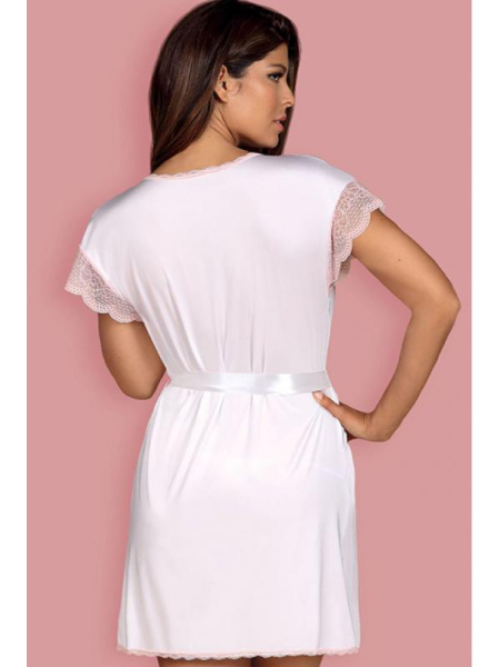 Пеньюар Obsessive Girlly peniuar Бело-розовый