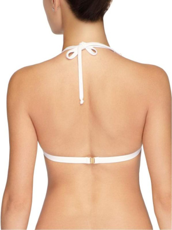 Бикини мягкие треугольники с золотой резинкой SALINA || ВКТ CE Бюстгалтер купальний жіночий  SALINA, р.82-88, білий