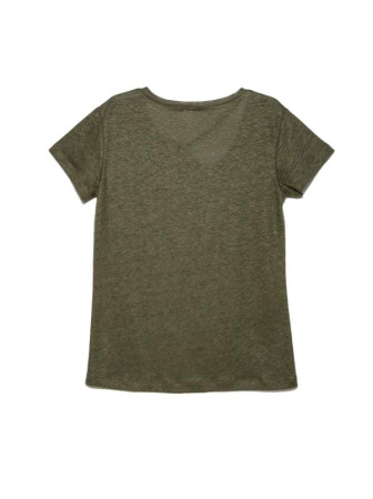 Льняная футболка с вырезом &quot;капелька&quot; LD 919 || Джемпер жін. CE LD 919, р.170-96, bronze green