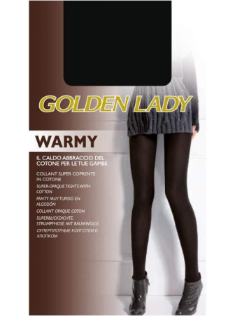 Колготки тёплые с хлопком GOLDEN LADY Warmy, 2, biscotto(бежевый)
