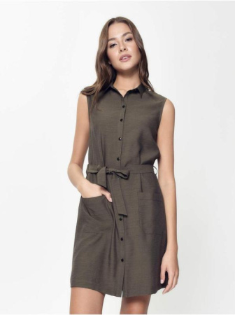 Платье-рубашка без рукавов с легким блеском LPL 915