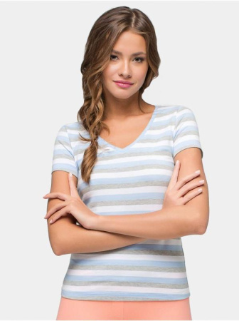 Хлопковая футболка с V-образным вырезом LD 633