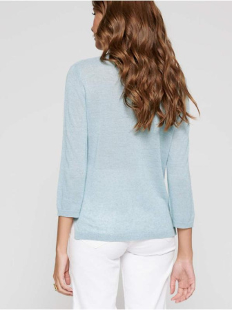 Вязаный фактурный джемпер из пряжи с вискозой и льном LDK 089 || Джемпер жін. CE LDK089 19С-131СП, р.170-84, grey-blue melange