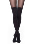 Колготки з імітацією панчіх з блискучими смужками DIOS Lycra, р. 3, Nero