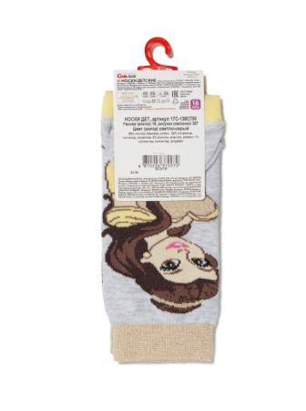 Носки дет. CK DISNEY 17С-138СПМ || Шкарпетки дит. CK DISNEY (принцеси) 17С-138СПМ, р.18, 387 світло-сірий