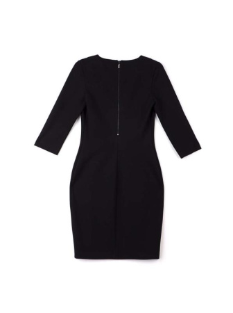 Моделирующее платье с фигурной вставкой &quot;кожа&quot; и металлической молнией на спине 825 || Плаття жін. CE LPL 825, р.170-100-106, Nero