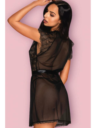 Пеньюар Obsessive Romanesa peignoir Черный || Пеньюар Obsessive Romanesa peignoir Черный