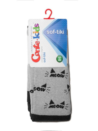 Колготки детские Conte Kids SOF-TIKI 7С-38СП, р.140-146 (22), 532 сірий-чорний || Колготки дитячі Conte Kids SOF-TIKI 7С-38СП, р. 140-146 (22), 532 сірий-чорний