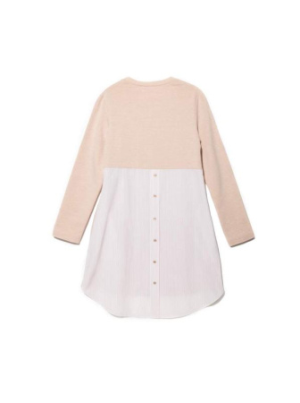 Стильная туника с имитацией рубашки 831 || Туніка жін. CE LTH 831, р.170-84-90, beige