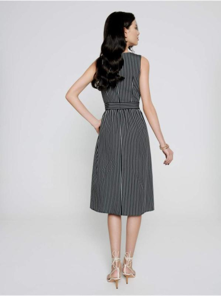 Платье в полоску без рукавов из вискозы премиального качества LPL 1141