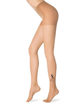 Тонкие колготки с тату-рисунком FLOConte Kids Lycra, р.4, Bronz