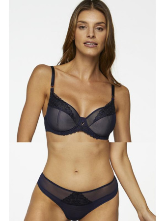 Комплект Kinga Royal Blue - бюстгальтер push up PU-770 и полные трусики P-770/2 Темно-синий