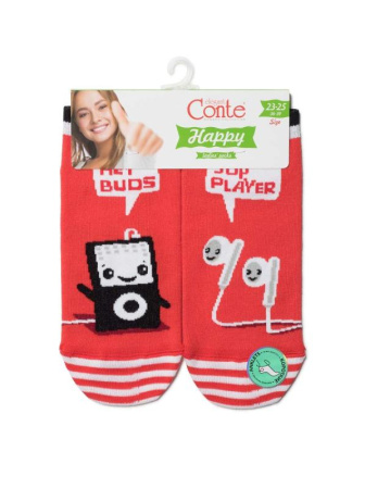 Носки жен. хлопковые Conte HAPPY 19С-114СП, р.23-25, 167 красный || Шкарпетки жін. бавовняні CE HAPPY 19С-114СП, р.23-25, 167 червоний