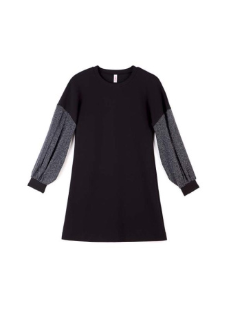 Платье А-силуэта с объемными рукавами из люрекса 851 || Плаття жін. CE LPL 851, р.170-96-102, Nero