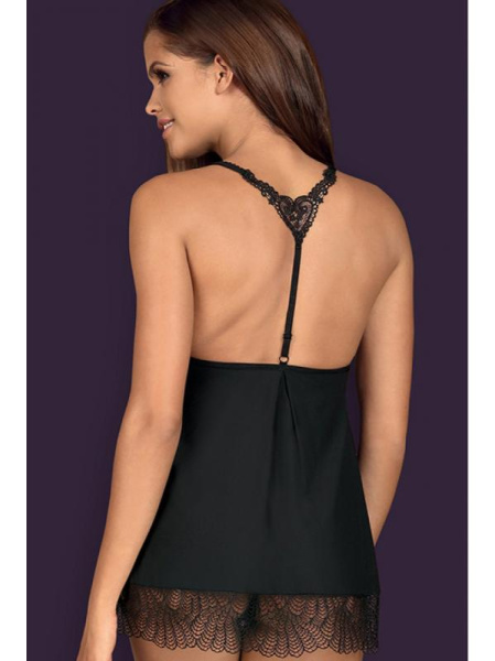 Комплект Obsessive Chiccanta babydoll Черный