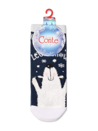 Носки жен. хлопковые Conte NEW YEAR 19С-67СП, р.23-25, 520 темно-синий || Шкарпетки жін. бавовняні CE NEW YEAR 19С-67СП, р.23-25, 520 темно-синій