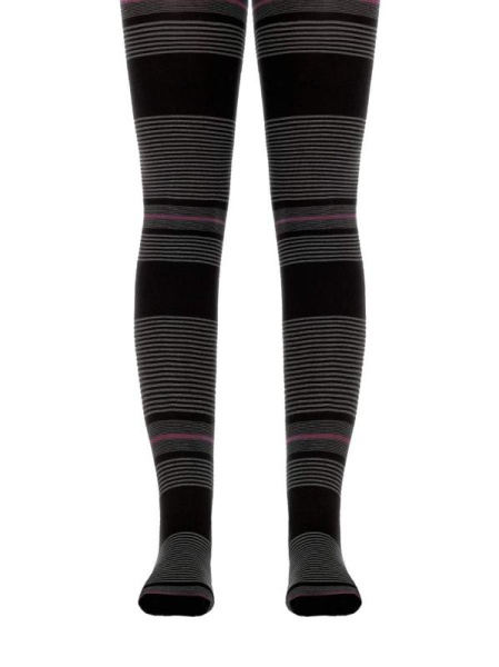 Колготки з мікрофібри в різнокольорову смужку MARIT, р. 158-164, Nero