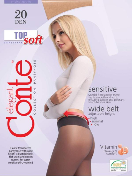 Колготки для чутливої шкіри з регульованою посадкою SOFT ТОР 20 Lycra, р. 4, Shade Колготки для чутливої шкіри з регульованою посадкою SOFT ТОР 20 Lycra, р. 4, Shade