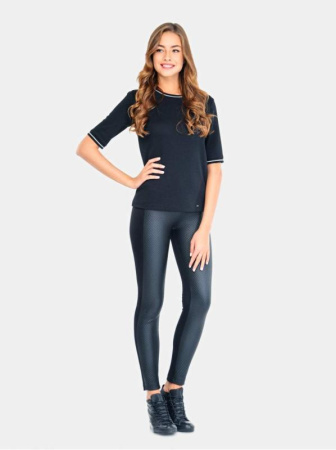 Фактурный джемпер в стиле спорт-шик LD 685 || ВТЖ Джемпер жін. CELG LD 685, р.170,176-100, чорний