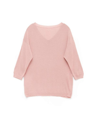 Фактурный джемпер с разрезами по рукавам из пряжи с вискозой LDK 086 || Джемпер жін. CE LDK086 19С-117СП, р.170-92, dusty rose