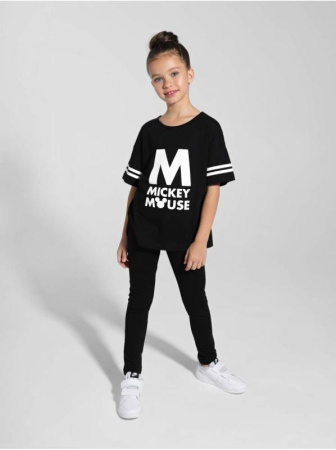 Стильная хлопковая футболка с коротким рукавом Disney 965 || Джемпер дів. CE DISNEY DD 965, р.146,152-76, street black