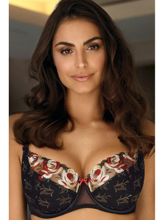 Бюстгальтер полумягкий Ewa Bien Rozana B150 Черно-красно-золотой
