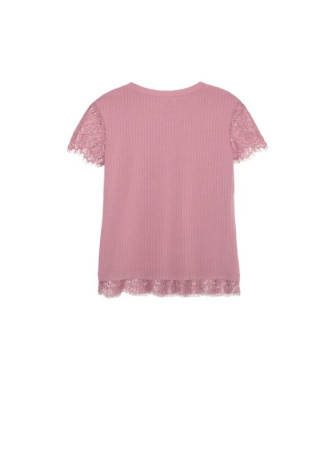 Фактурный топ из вискозы премиального качества с кружевом LD 1033 || Джемпер жін. CE LD 1033, р.170-96, deep dusty rose