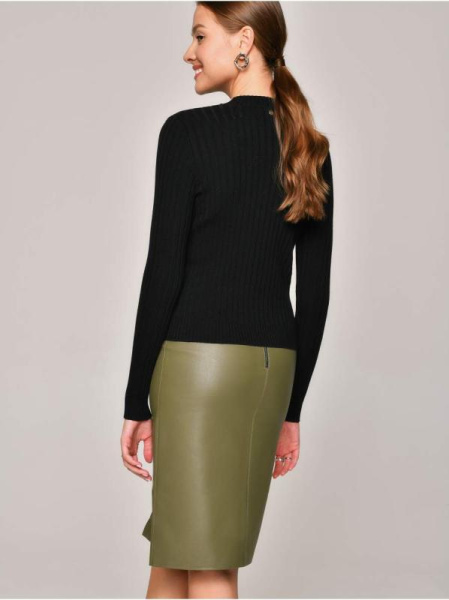 Джемпер в рубчик из пряжи с вискозой LDK 096