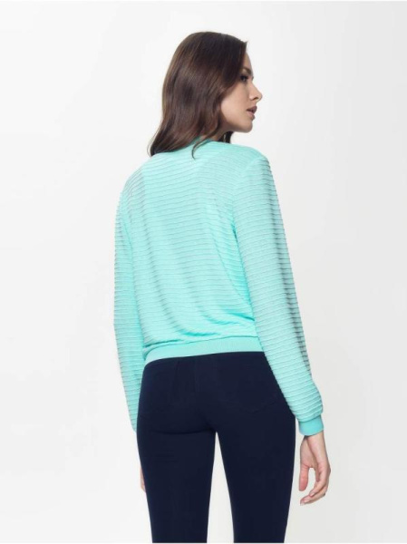 Ультракомфортный фактурный бомбер на молнии LJ 902