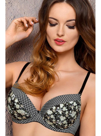 Бюстгальтер push up Kinga Shocked PU-558 Черно-белый