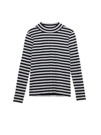 Водолазка в полоску из вискозы премиального качества LD 1037 || Джемпер жін. CE LD 1037, р.170-84, black-ivory