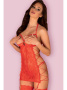 Комплект Obsessive Rediosa chemise Красный