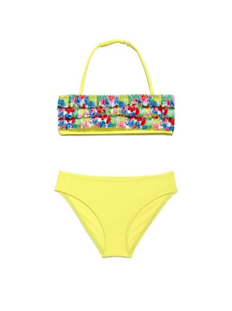 Купальник с воланами SUMMER || Костюм купальний для дівчат СE SUMMER, р.98,104-52, yellow tropic