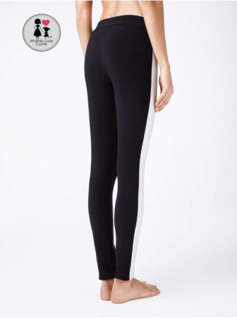 Моделюючі легінси з високою посадкою і лампасами URBAN CHIC, р. 170-98, nero-silver