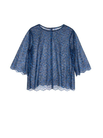 Кружевная вечерняя блузка LBL 1061 || Блуза жін. CE LBL 1061, р.170-92-98, black-royal blue